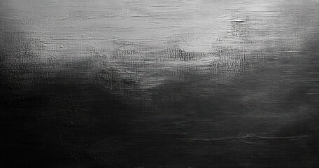 Poster - Minimalist Black and White Textured Canvas Fine Brush Strokes Chiaroscuro Dramatic Lighting Abstract Background