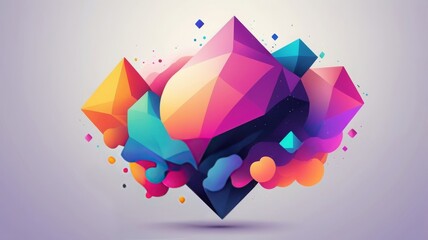 Geometric shapes with gradient colors