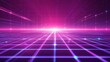 © Chingiz - A 3D-rendered cyberpunk-inspired neon grid space with glowing purple perspective lines, creating a futuristic digital scene
