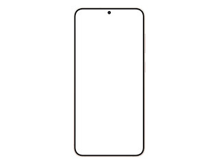 photo of smartphone similar to android device without background. pink gold color. template for mock