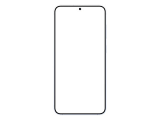 photo of smartphone similar to android device without background. icy blue color. template for mocku