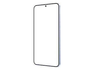 Wall Mural - photo of smartphone similar to android device without background. icy blue color. template for mocku