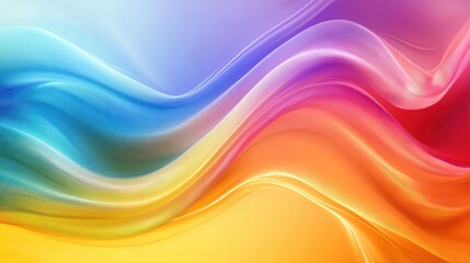 Poster - A colorful 3D-rendered gradient wave with chromatic dispersion, producing a thin-film spectral effect