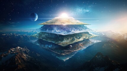 Poster - Exploring cosmic layers a depth perspective of planets and stars in an infinite gigapixel landscape