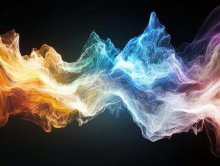 Fototapete - Visualizing sound waves digital space abstract art vibrant environment flowing patterns