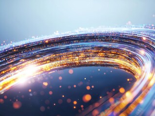 Fototapete - Dynamic flow of digital data streams abstract space gigapixel visualization colorful environment futuristic viewpoint