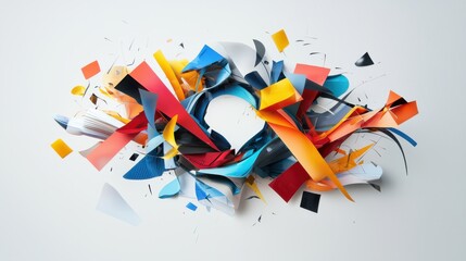 Poster - Dynamic abstract swirling shapes art studio digital composition colorful environment top view movement and gigapixel vibes