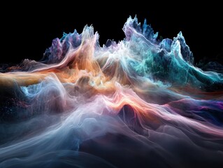 Poster - Visualizing sound waves a colorful abstract display in digital space gigapixel art engaging patterns of flowing energy