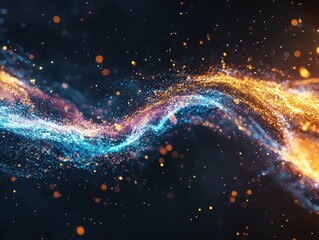 Fototapete - Dynamic flow of digital data streams virtual space gigapixel artwork abstract environment vibrant viewpoint colorful concept for visual impact