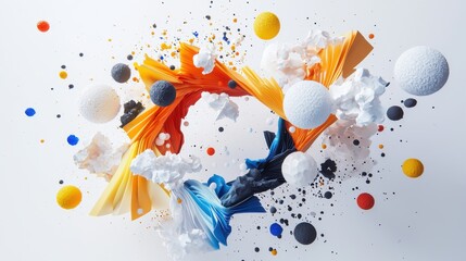 Poster - Dynamic swirls of color and movement abstract art composition studio digital art aerial view vibrant energy
