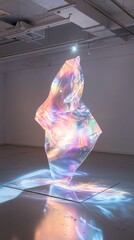 Poster - Interactive holographic sculpture installation art gallery digital art contemporary space immersive experience