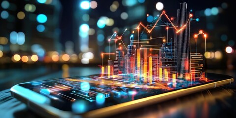 Aufkleber - a smartphone displaying smart home connectivity features with a modern backdrop