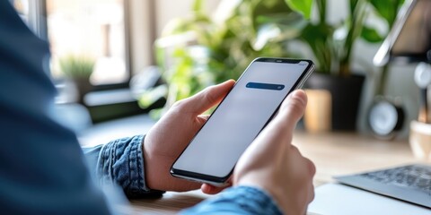 Aufkleber - a smartphone displaying smart home connectivity features with a modern backdrop
