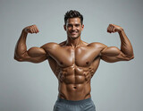 man or Male body builder flexing and posing
