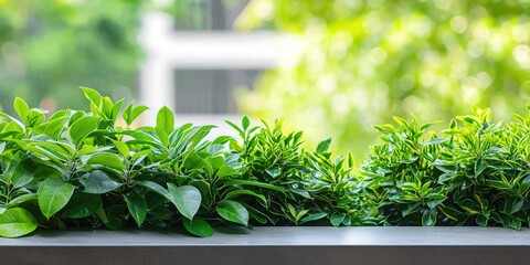 Leinwandbilder - a modern solar panel with lush green plants in the foreground, symbolizing sustainability and technology, neutral background