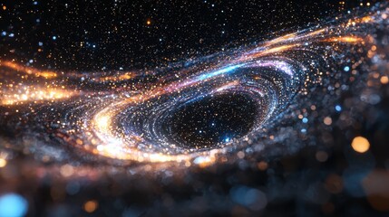 Poster - A captivating swirling galaxy outer space digital artwork cosmic environment close-up viewpoint depth and wonder