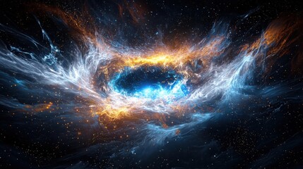 Poster - Dynamic flow of digital data in colorful streams cosmic space visual representation abstract gigapixel environment immersive perspective