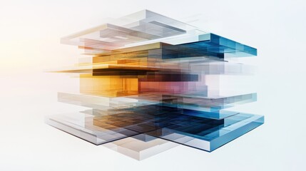 Poster - Creating multidimensional art installations art gallery visual representation contemporary space elevated perspective translucent layers for stunning depth