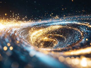 Fototapete - Dynamic flow of digital data through space abstract gigapixel visualization vibrant environment conceptual representation