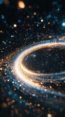 Poster - Illuminating holographic waves flowing through space abstract visual gigapixel colorful light environment cosmic perspective