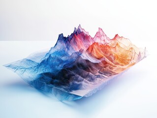 Poster - Visualizing sound waves abstract art creation digital environment gigapixel representation colorful peaks and valleys