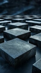 Aufkleber - Blue 3d geometric Abstract background forms interlocking, generating dynamic abstract pattern with modern graphic design aesthetic. video vertical