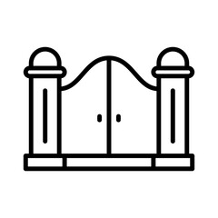Poster - gate icon line vector design