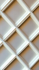 Aufkleber - White rhombus geometric pattern decorating a wall, adding a touch of elegance and sophistication to interior design. abstract video vertical