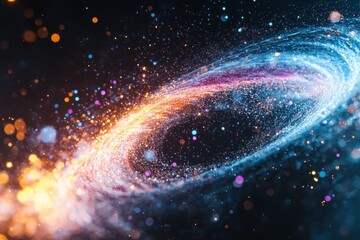 Fototapete - Dynamic visualization of data streams in abstract gigapixel space colorful particle movement digital art environment futuristic concept