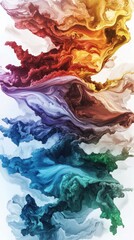 Fototapete - Flowing time abstract layers of moments in a river of vibrant gigapixel art