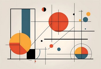 Poster - Abstract Geometric Composition Featuring Circles and Lines