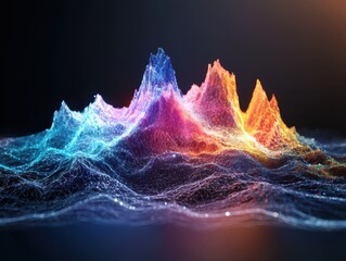 Poster - Dynamic visualization of sound waves abstract art gallery gigapixel digital art vibrant peaks and valleys engaging environment sound representation