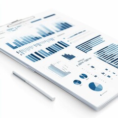 Poster - Blue and White Data Visualization and Chart Analysis Presentation