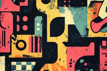Poster - Abstract Geometric Art Colorful Shapes Design