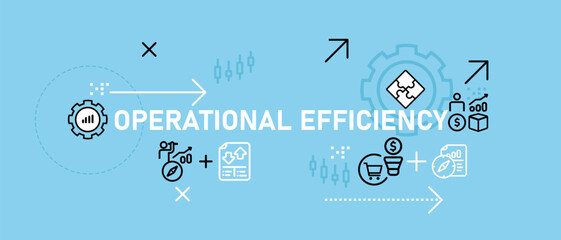 Poster - Operational Efficiency conceptual work performance business marketing optimization planning strategy solution company management corporate development design concept icon outline