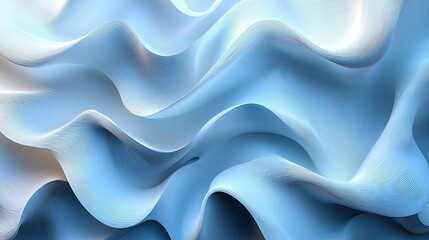 Poster - Abstract Blue Waves Flowing Design