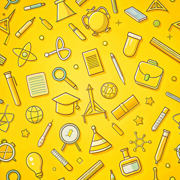 yellow education elements background