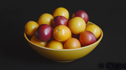 Wall Mural - 48. A bowl of ripe passion fruit, its bright yellow and purple colors symbolizing antioxidants for skin rejuvenation