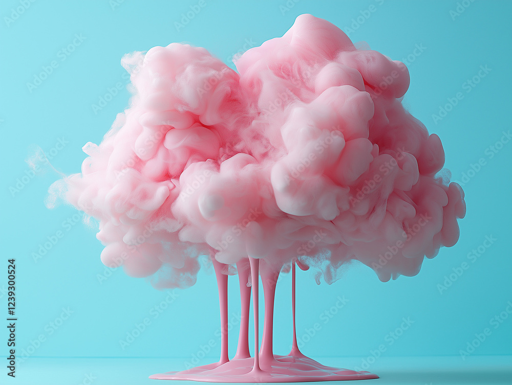 Cotten Puddle A surreal pink cotton candy formation melting into a smooth puddle ...
