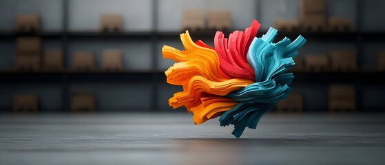 Poster - Luminous tendrils of programming logic and computational processes weaving a vibrant tapestry of digital innovation and technological advancement across a darkened industrial warehouse backdrop