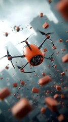 Poster - Massive Drone Swarm Delivering Packages in Futuristic Megacity Synchronized Movements Showcasing High Speed Logistics Innovation and Sci Fi Energy