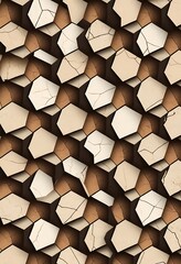 Aufkleber - Abstract Cracked Hexagon Geometric Pattern Design