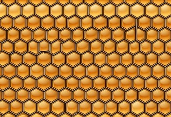 Aufkleber - Golden Honeycomb Pattern Background Texture