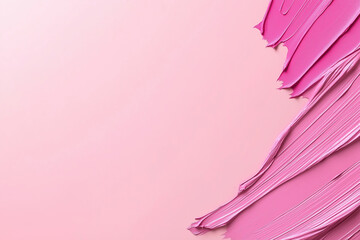 Poster - Dynamic brush strokes of pink paint on a smooth pastel background