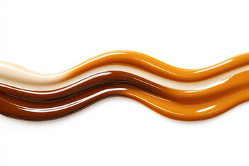 Poster - Smooth swirls of varying shades of paint on a white background display rich tones