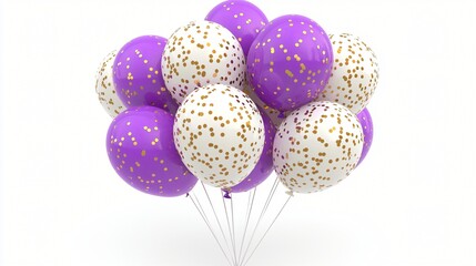 Canvas Print - Purple and white confetti balloons, celebration, studio, party