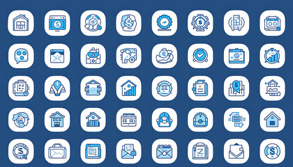 finance & business icons set – money, growth, investment