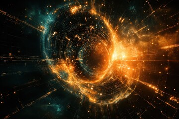 Poster - Exploring the vibrant depths of a swirling cosmic vortex in space