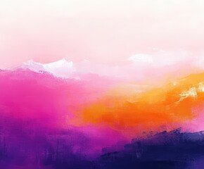 Wall Mural - Colorful abstract landscape depicting a serene sunset