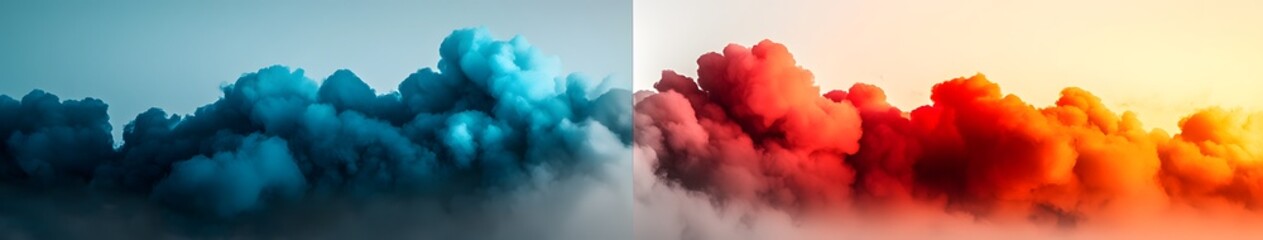 Poster - Soft wispy pastel clouds forming an ethereal dreamlike landscape with a blank open space in the center   perfect for quotes visuals and calming minimalist backgrounds